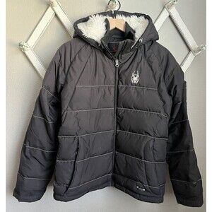 Spyder XTL Women's 10 US Ski Team Goose Down Hooded Puffer Jacket - Black